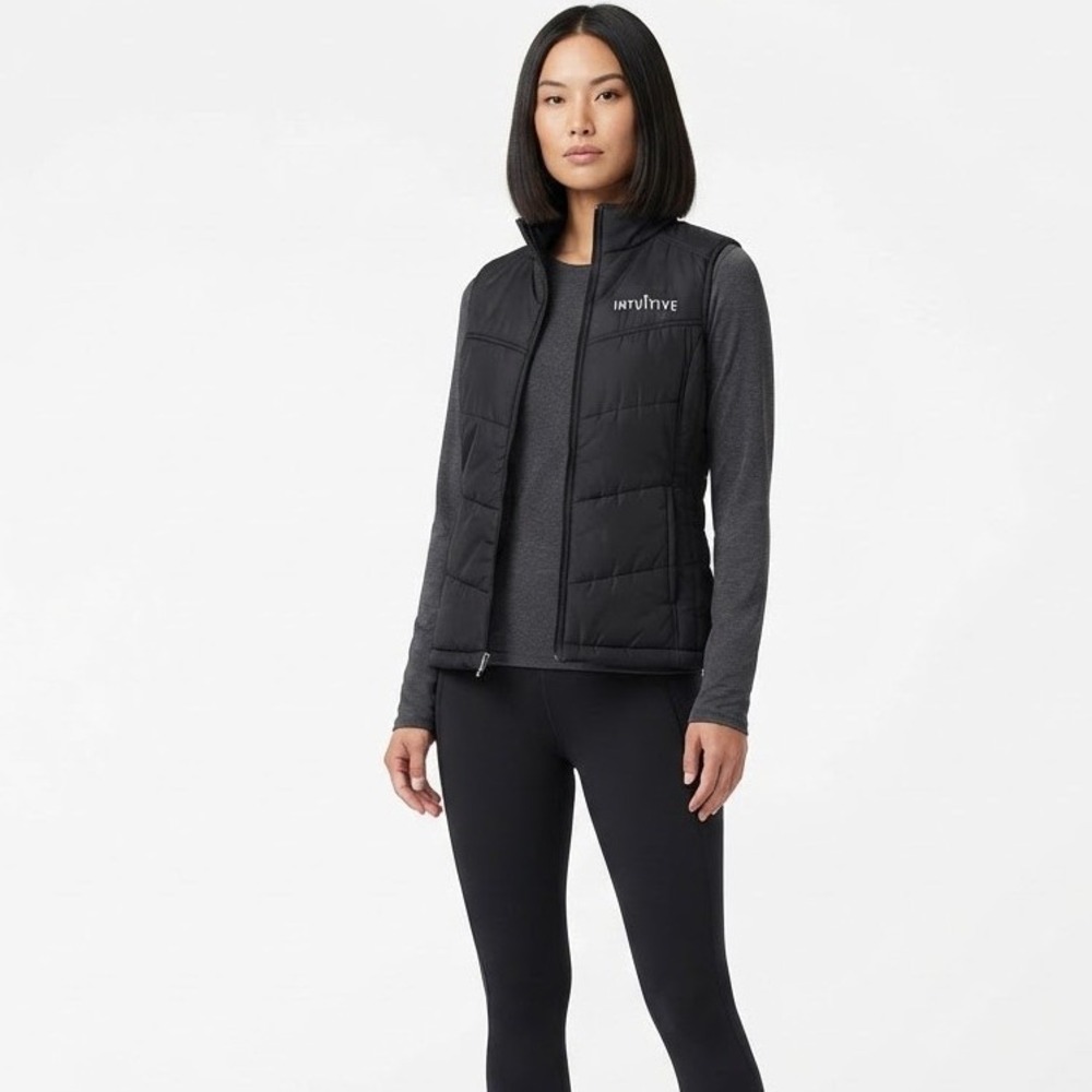Port Authority Womens Black Quilted Puffer Vest Full Zip Size Medium Intuitive